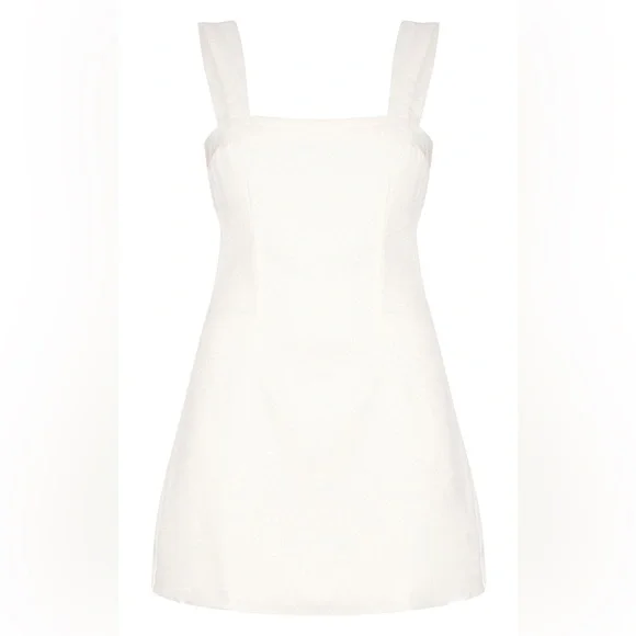 PrettyLittleThing CREAM TWILL CUT OUT BOW SHIFT DRESS - Picture 3 of 11